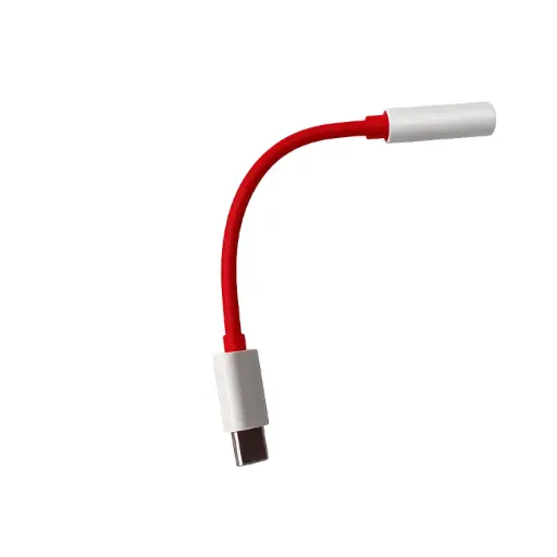 Red USB-C to 3.5mm Cable